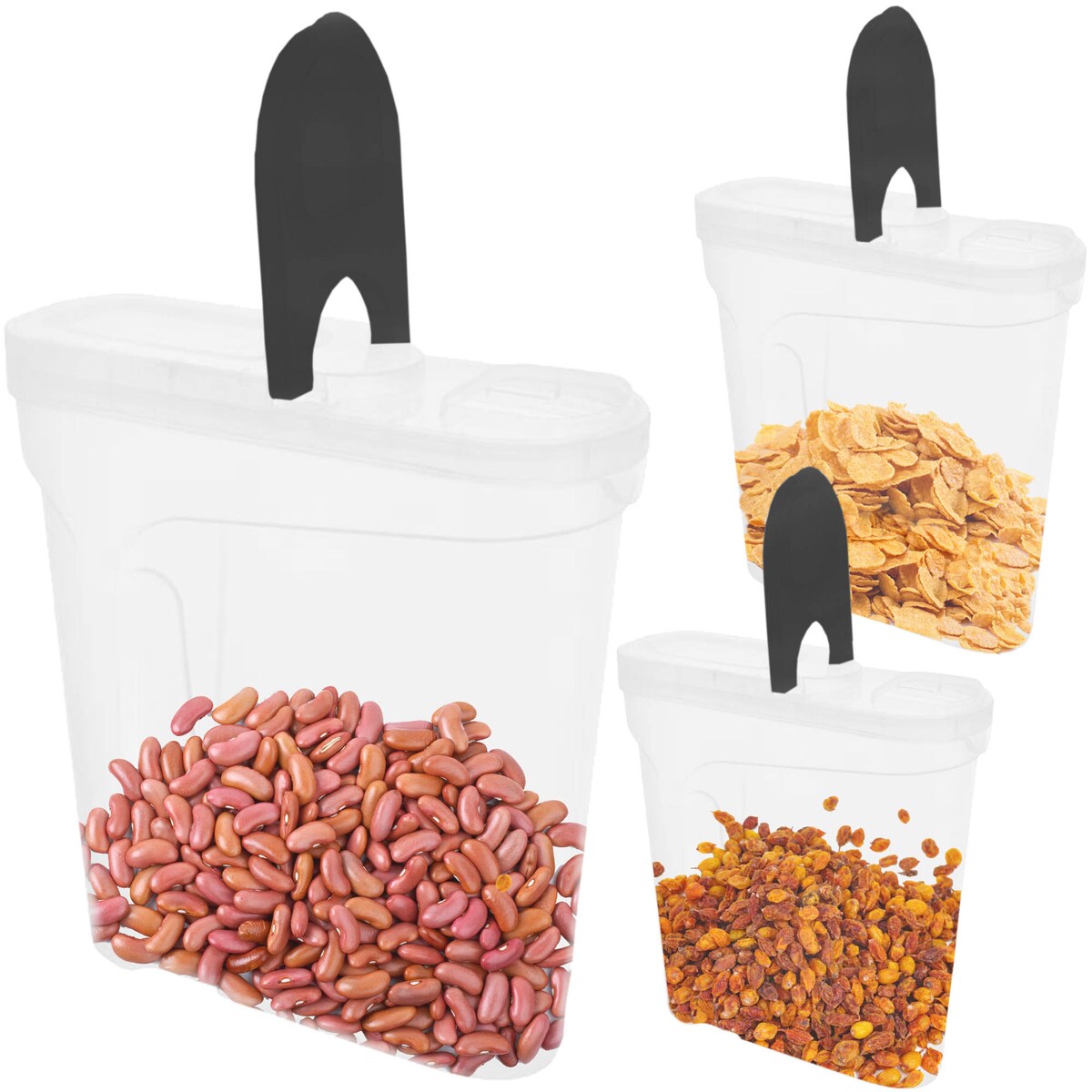 Pojemniki Na Żywność Kuchenne 3 X 2,4 L Makaron Mąkę Cukier Kaszę Sypkie
