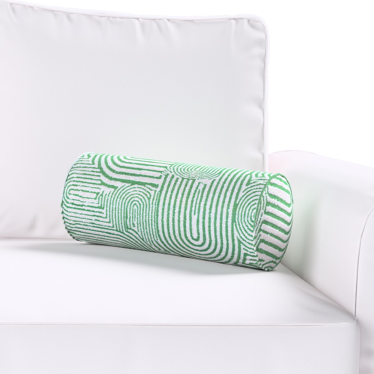 Poduszka wałek prosty, miętowe łuki na kremowym tle, Ø16 x 40 cm, Cosy Home