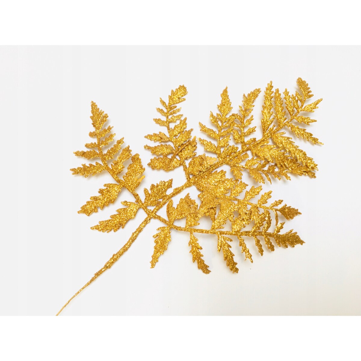 LIŚĆ paprotka brokatowy złoty GAŁĄZKA do dekorowania stroika święta choinka