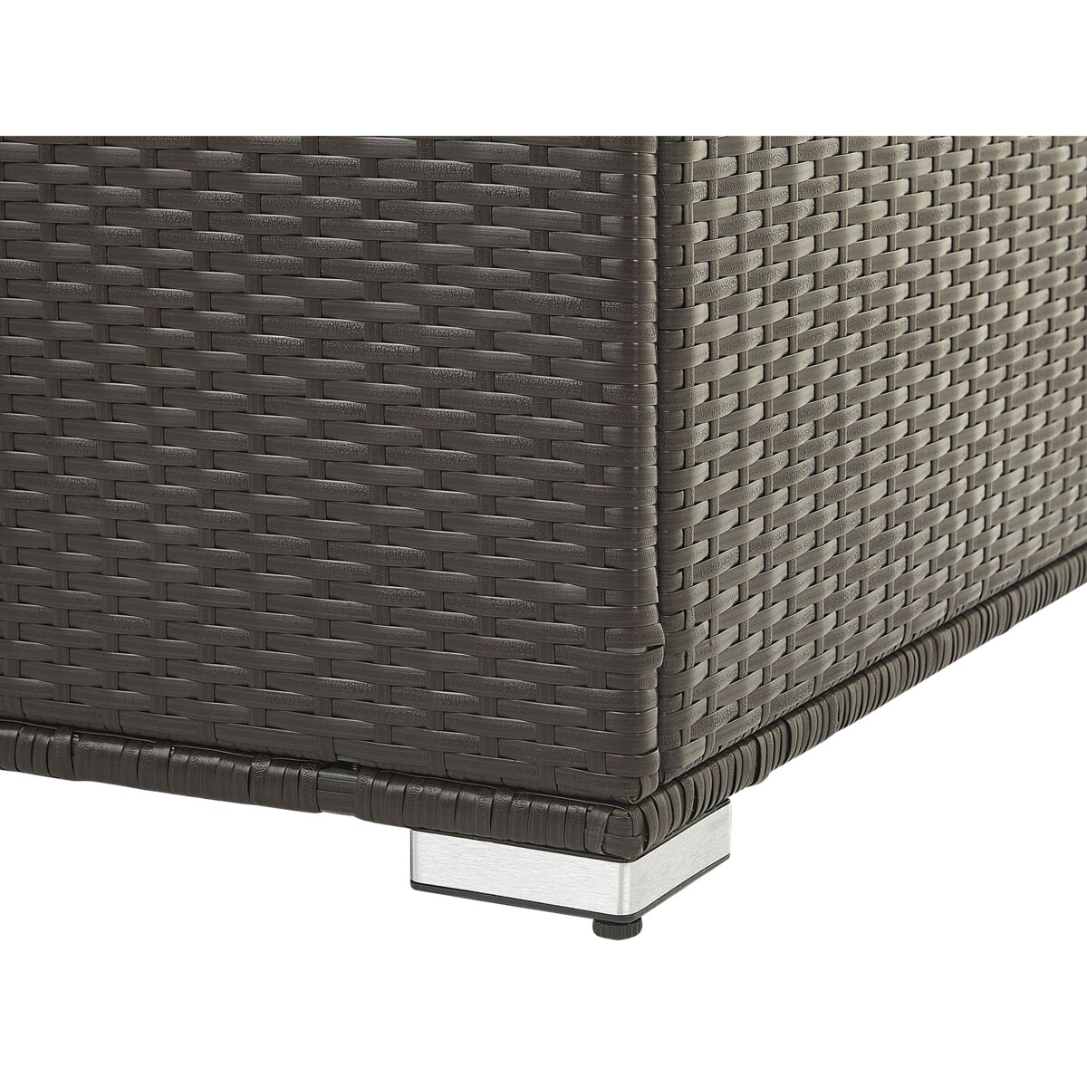 Skrzynia ogrodowa z technorattanu 155 x 75 cm brązowa MODENA