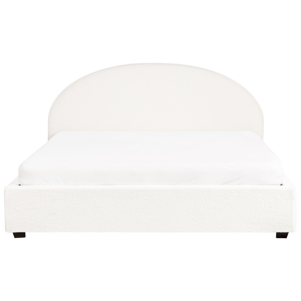 Łóżko z pojemnikiem boucle 180 x 200 cm złamana biel VAUCLUSE