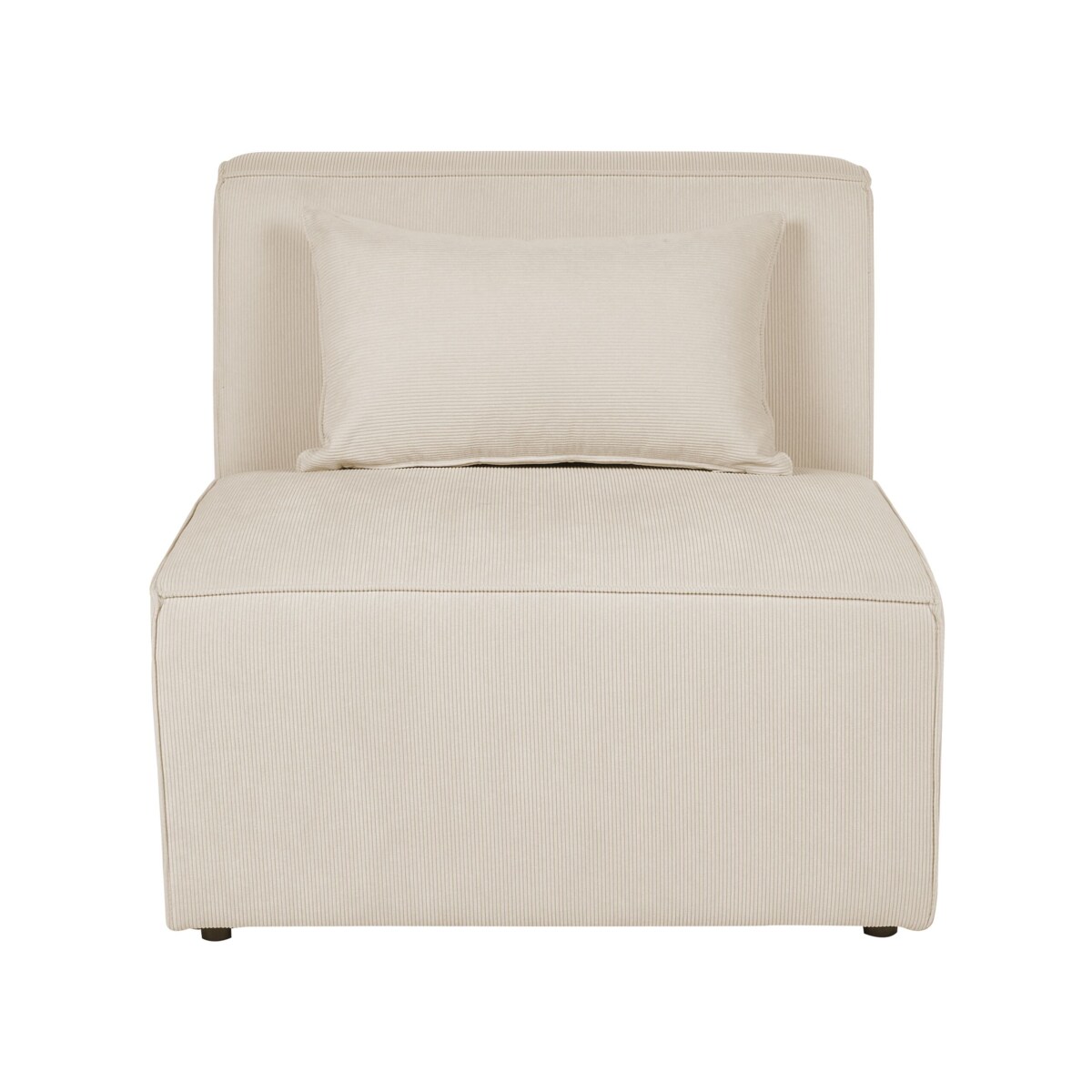 Narożnik modułowy 5-osobowy z otomaną sztruksowy lewostronny beżowy LEMVIG