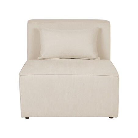 Narożnik modułowy 5-osobowy z otomaną sztruksowy lewostronny beżowy LEMVIG