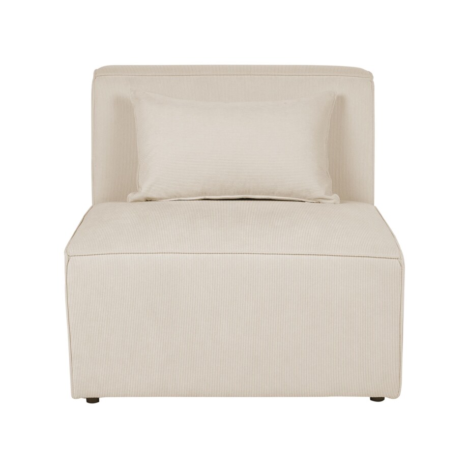 Narożnik modułowy 5-osobowy z otomaną sztruksowy lewostronny beżowy LEMVIG