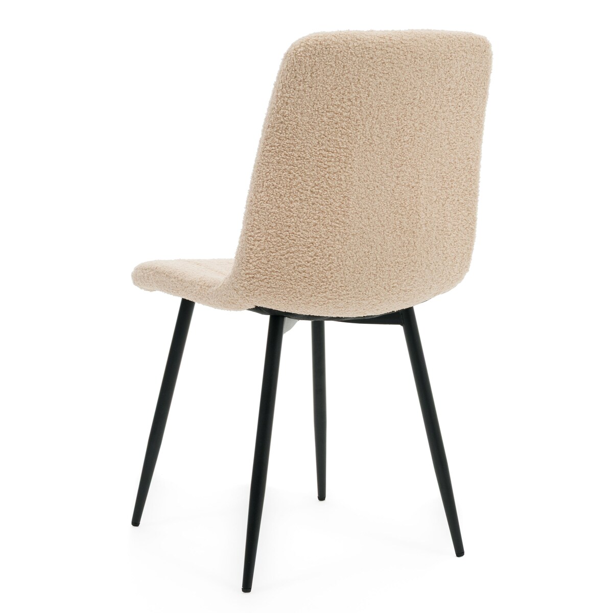 Krzesło tapicerowane do salonu jadalni GELA ciemnobeżowy boucle