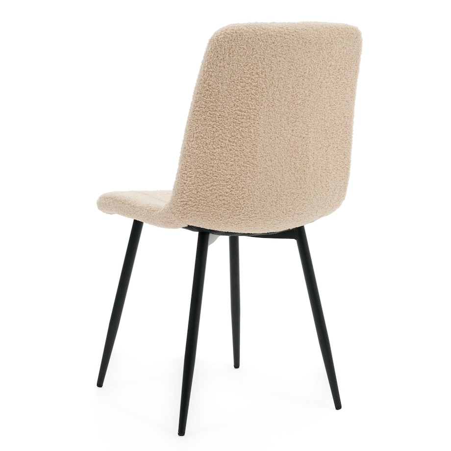 Krzesło tapicerowane do salonu jadalni GELA ciemnobeżowy boucle