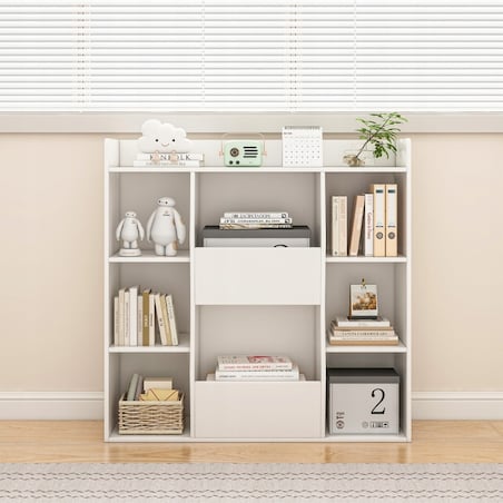 Regał otwarty biały 106x104x30 cm komoda organizer biblioteczka