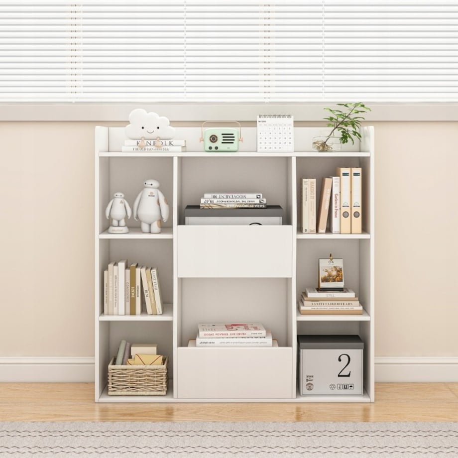 Regał otwarty biały 106x104x30 cm komoda organizer biblioteczka