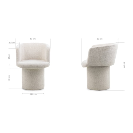 Fotel obrotowy, bouclé, kremowy Haco