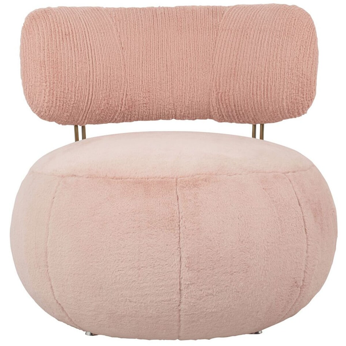Tapicerowany fotel Low Teddy Pink różowy do sypialni, King Home
