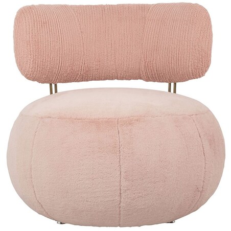 Tapicerowany fotel Low Teddy Pink różowy do sypialni, King Home