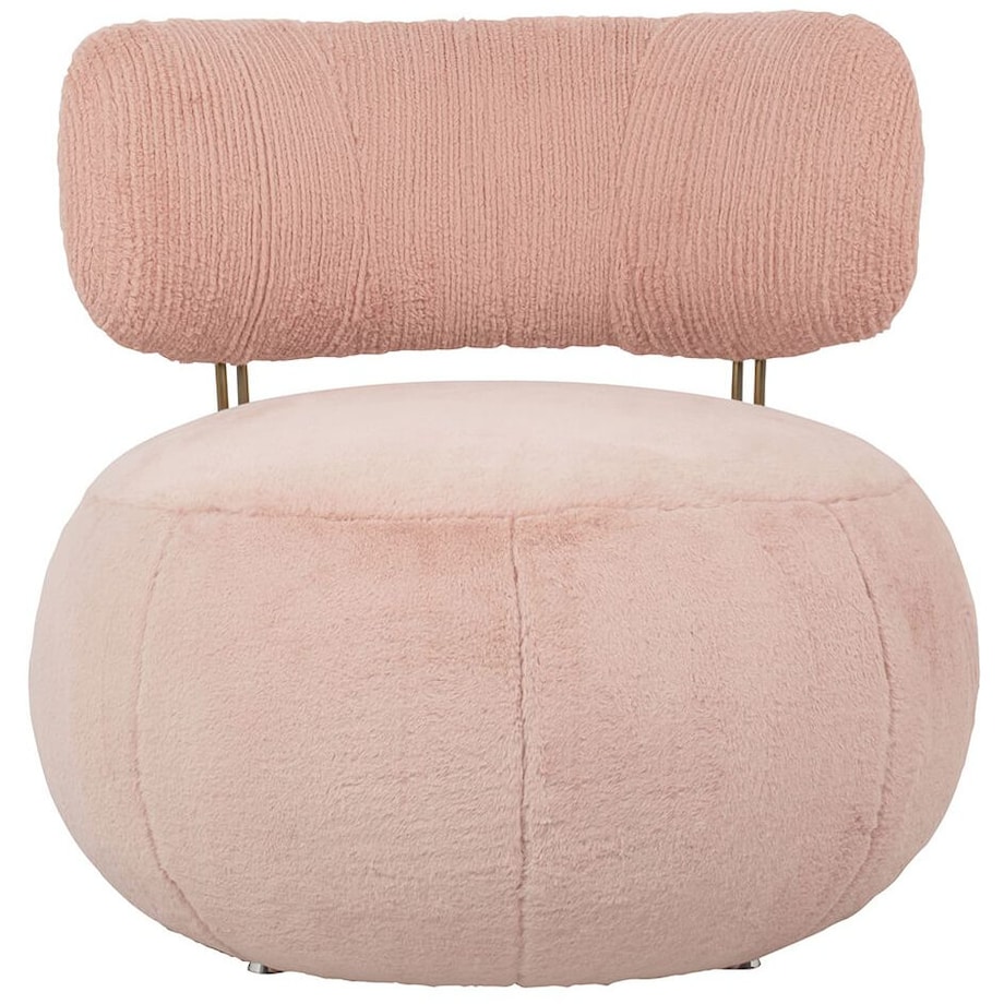 Tapicerowany fotel Low Teddy Pink różowy do sypialni, King Home