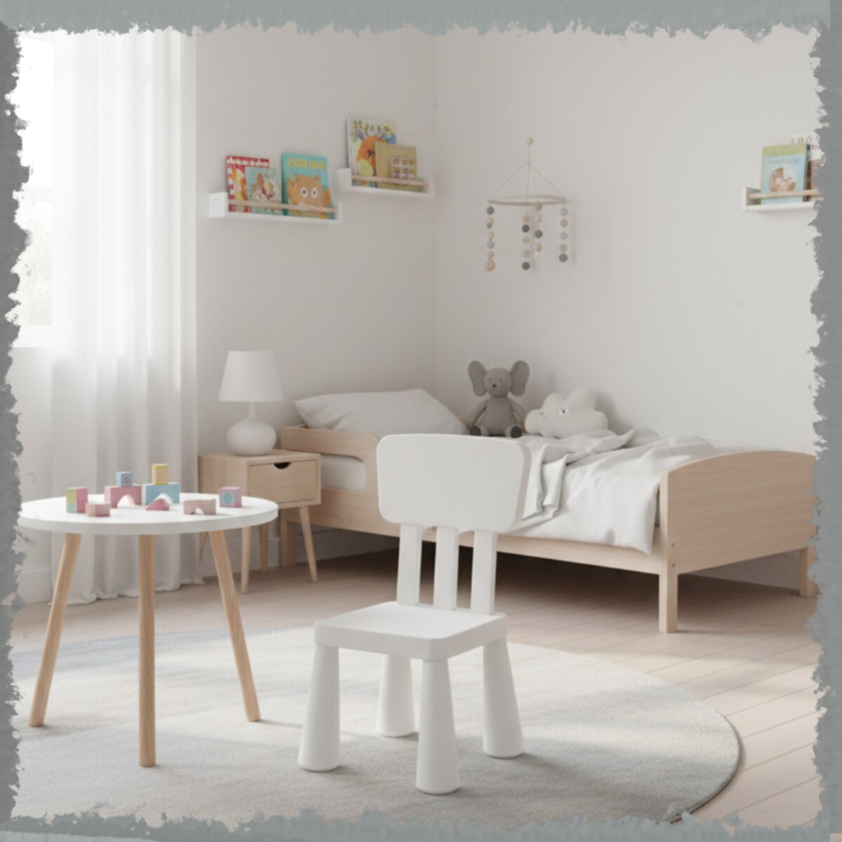 Krzesełko dla dzieci plastikowe z oparciem wygodne do pokoju białe