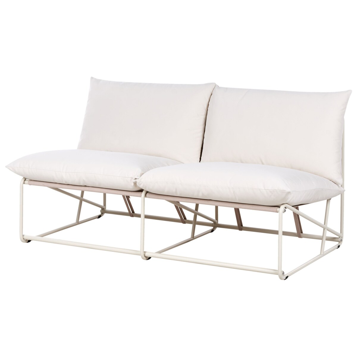 Sofa ogrodowa dla 2 osób PICO Metal Jasnobeżowy