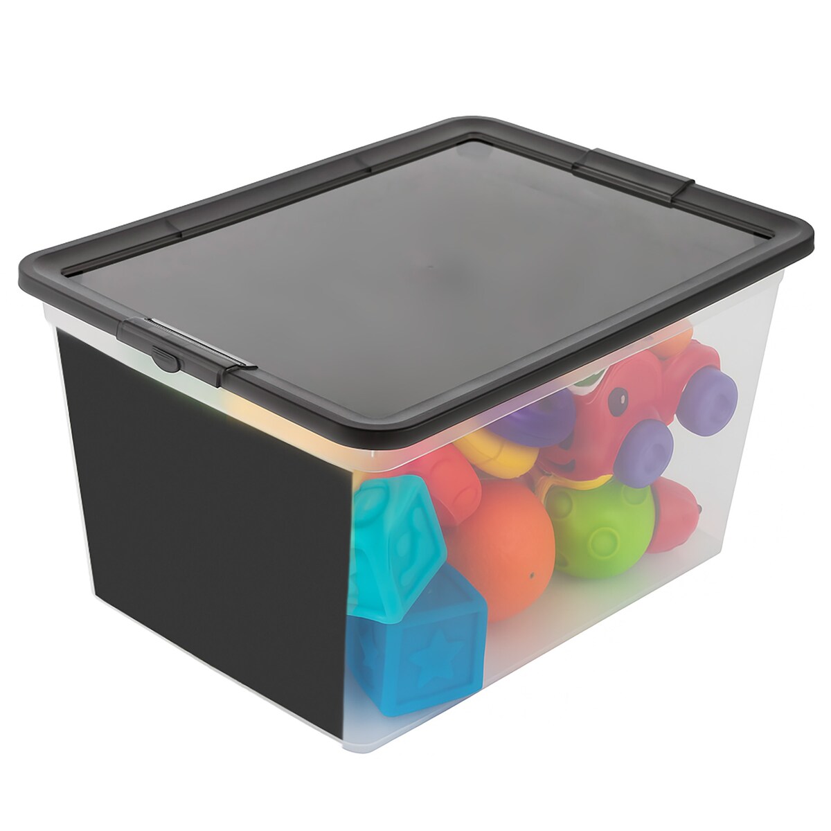 Pojemnik Plastikowy Z Pokrywą Na Zabawki 30 L Z Tablicą Do Pisania Pudełko Do Przechowywania