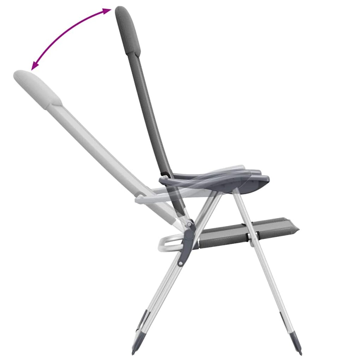 vidaXL Składane krzesła turystyczne, 2 szt., szare, aluminiowe