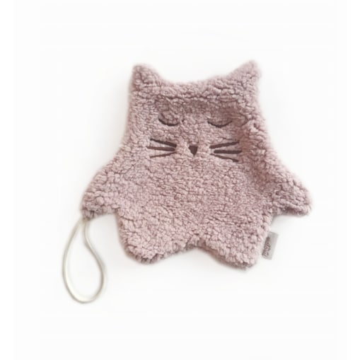 Zawieszka do smoczka/przytulanka kotek dusty pink