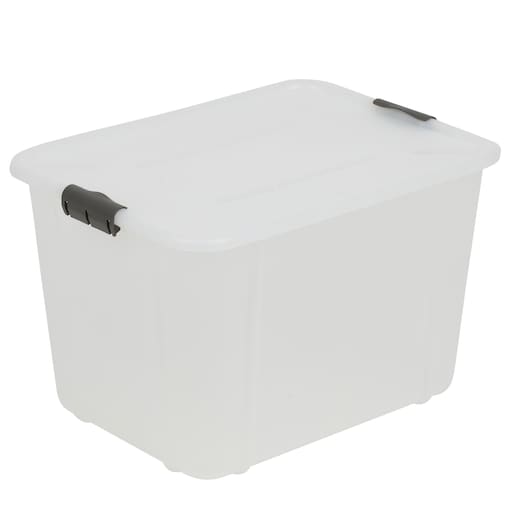 Pojemnik Plastikowy Pudełko 30 L Plastikowe Zamykany Z Pokrywką Pudło Box Do Przechowywania Na Zabawki Dokumenty Ubrania Mleczne