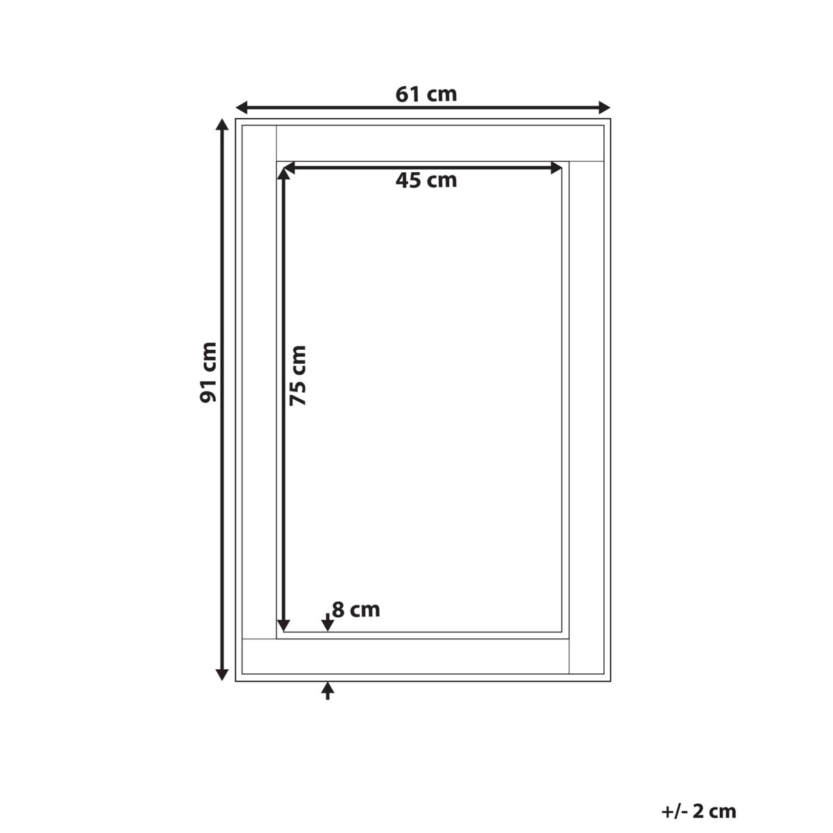 Lustro ścienne FENIOUX 60 cm 90 cm Srebrny