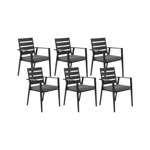 Krzesło ogrodowe Zestaw 6 Metal Czarny TAVIANO