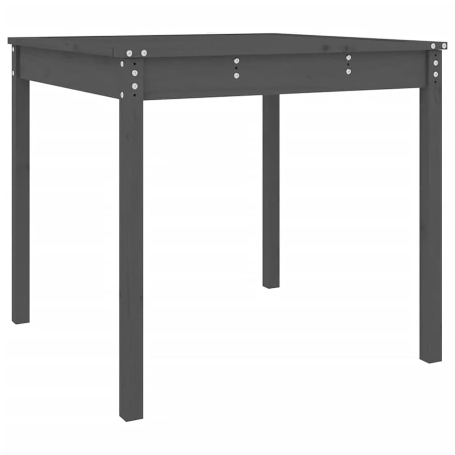 vidaXL Stolik ogrodowy, szary, 82,5x82,5x76 cm, lite drewno sosnowe