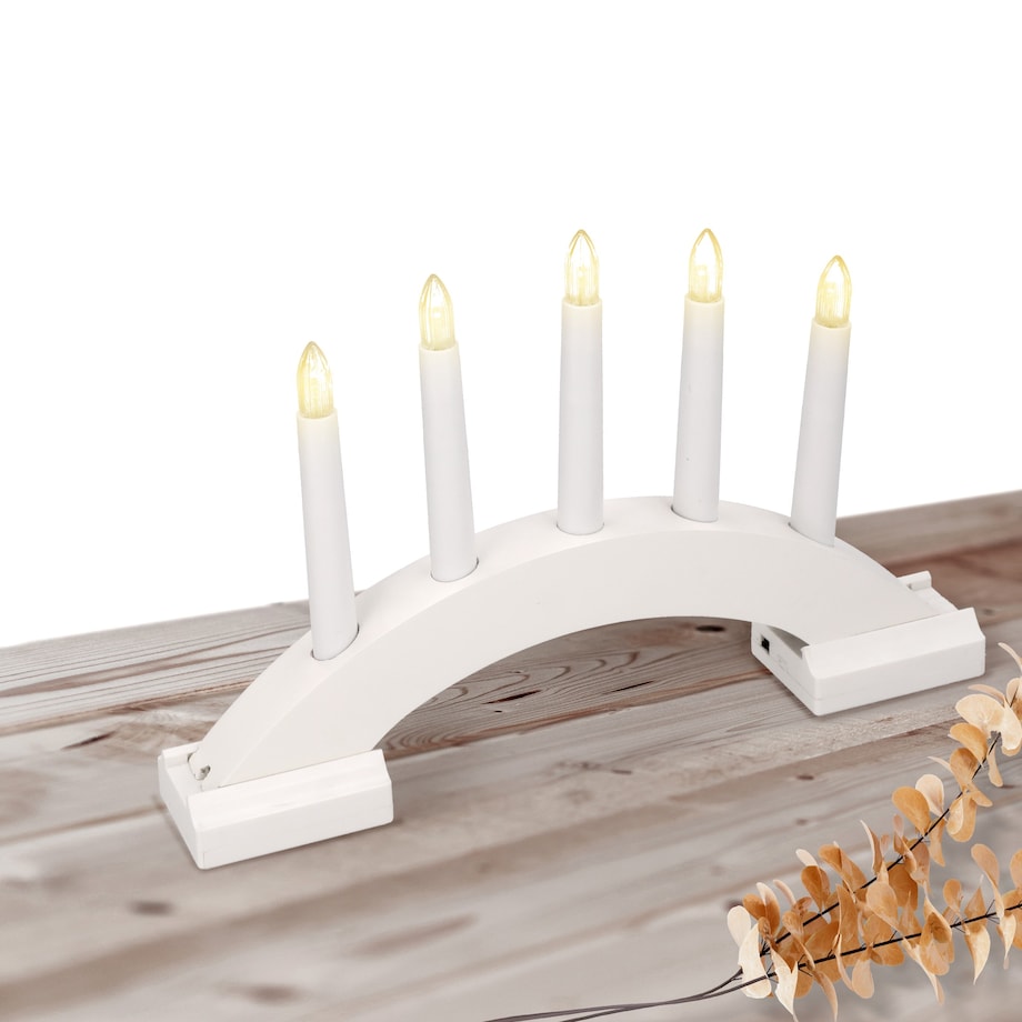 Świecznik 5 LED świąteczny LATARENKA na boże narodzenie TIMER baterie JUMI