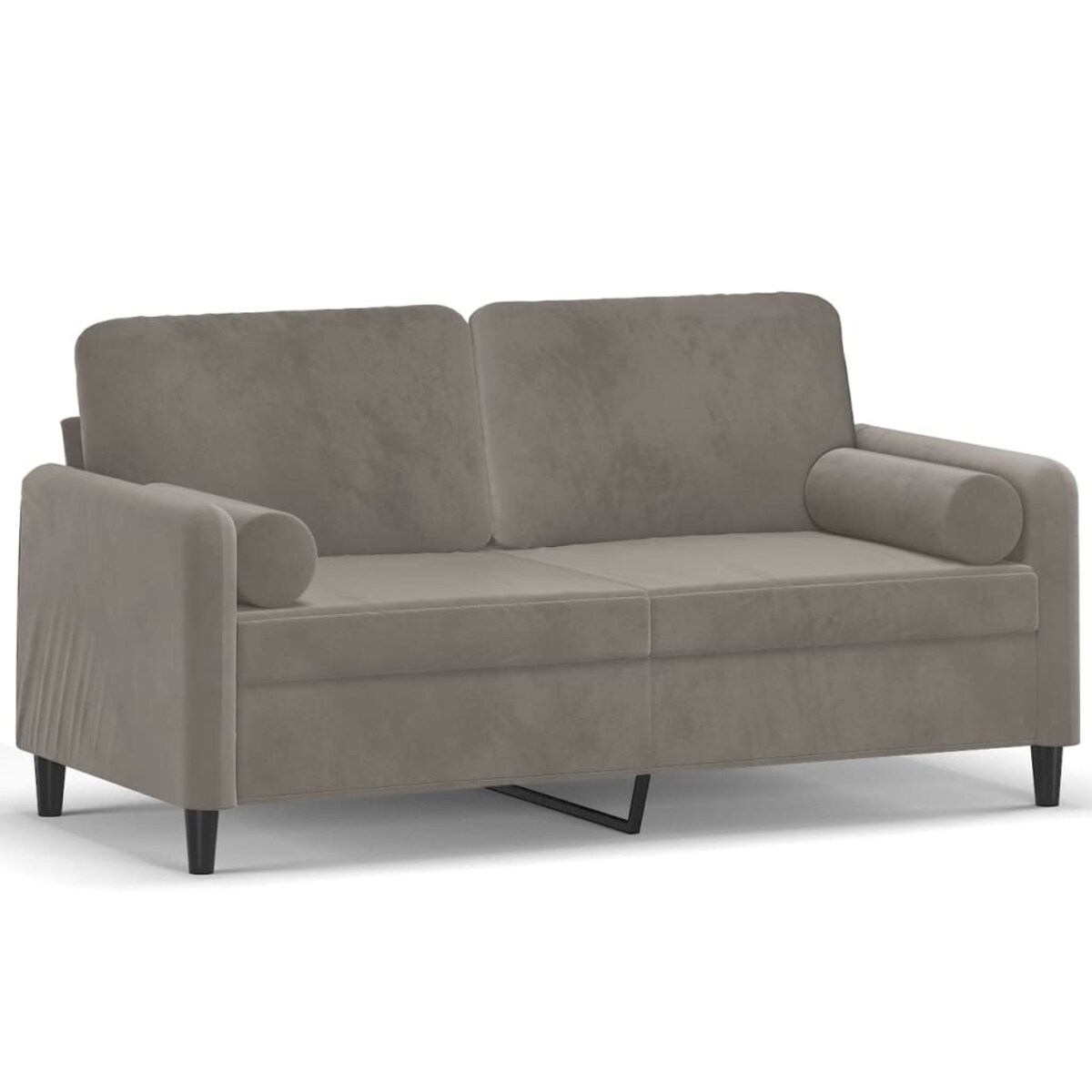 vidaXL 2-osobowa sofa z poduszkami, jasnoszara, 140 cm, aksamit