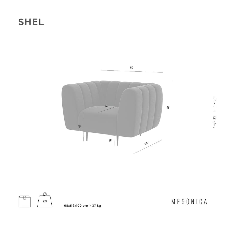 Shel Fotel - ciemnoszary