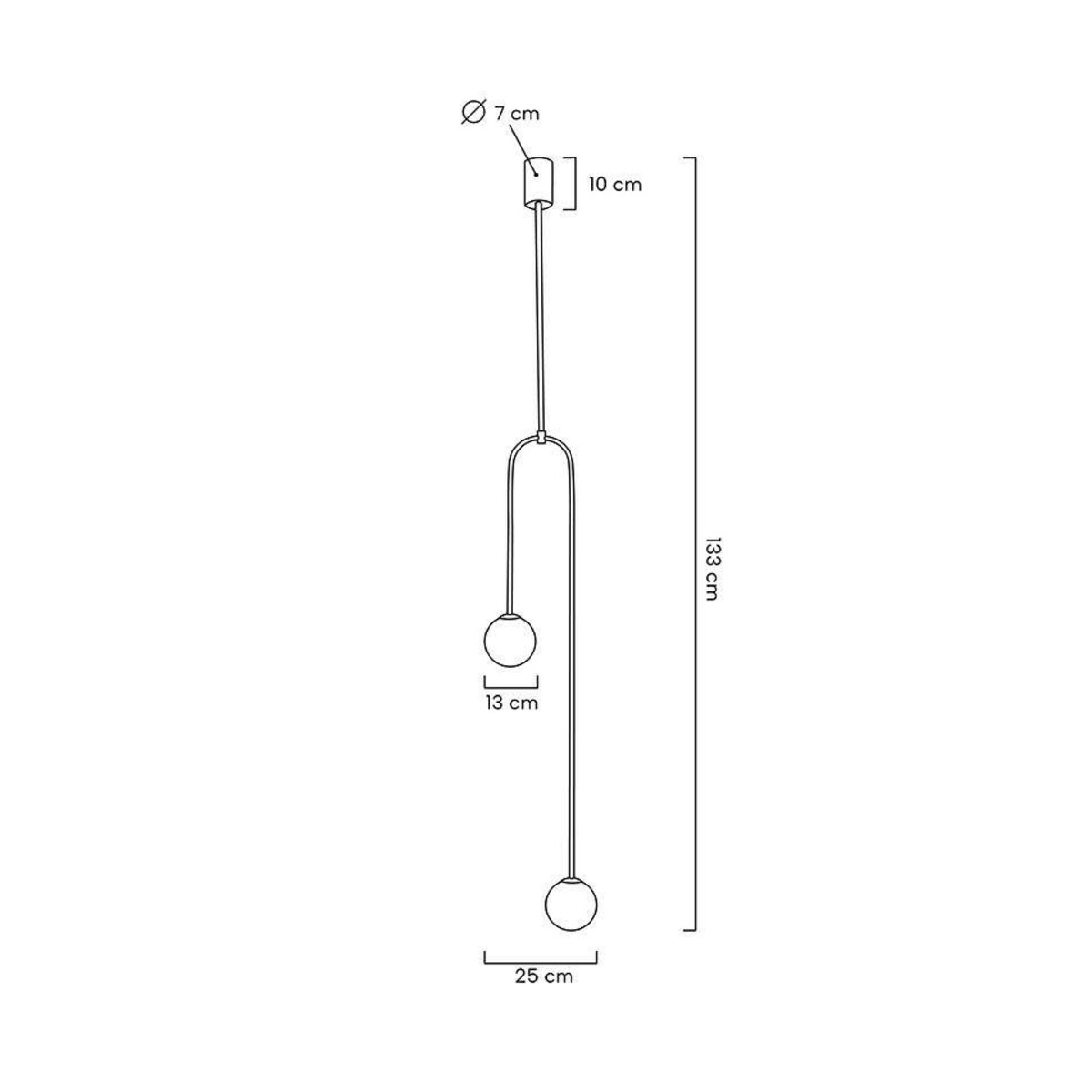 Lampa wisząca Low MSE010100261 szklane kule białe czarne