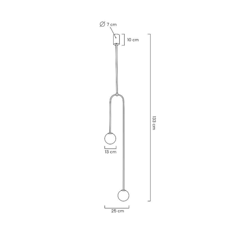 Lampa wisząca Low MSE010100261 szklane kule białe czarne