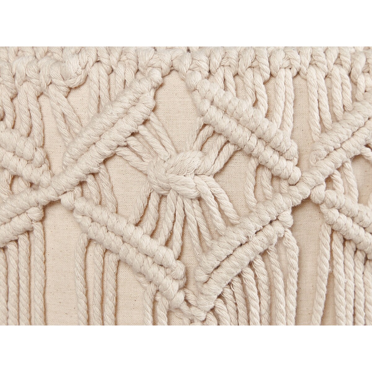 Stołek bawełniany makrama beżowy NAWABAD