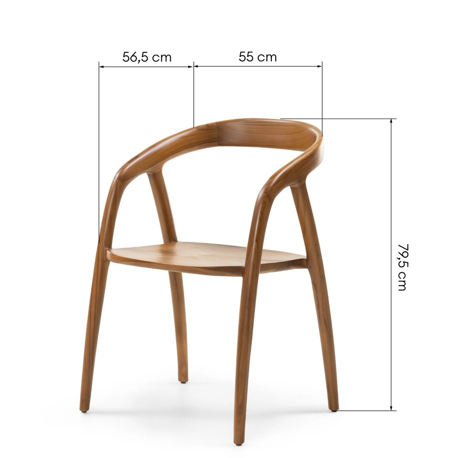 Krzesło SANDOK - II 79,5x55x56,5 cm naturalne drewno tekowe
