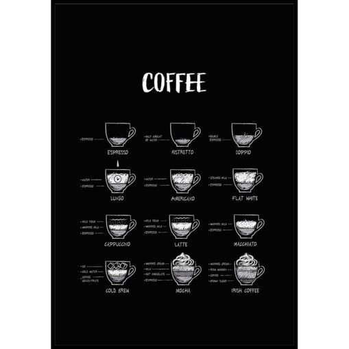 plakat coffee menu 50x70 cm