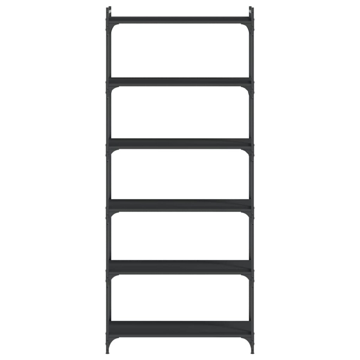 vidaXL 6-poziomowy regał na książki, czarny, 80x30x188 cm