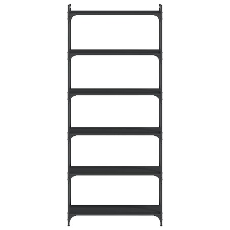 vidaXL 6-poziomowy regał na książki, czarny, 80x30x188 cm