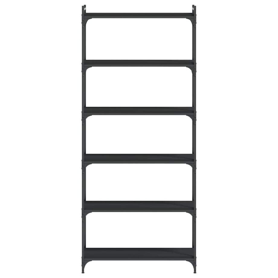 vidaXL 6-poziomowy regał na książki, czarny, 80x30x188 cm