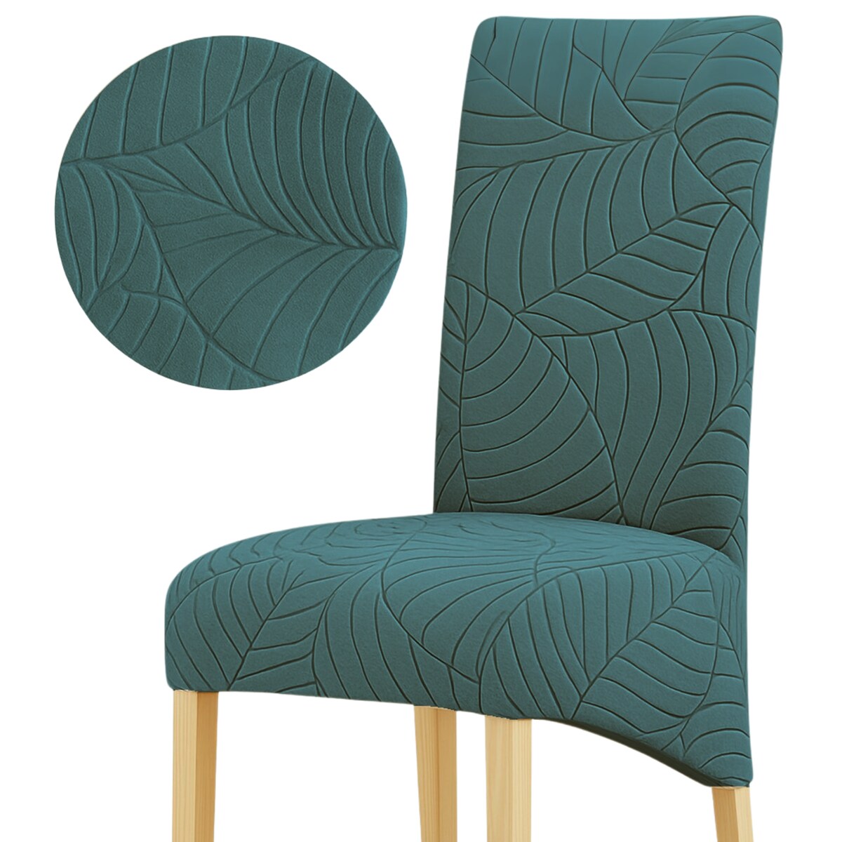 POKROWIEC NA KRZESŁO XL BUTELKOWA ZIELEŃ WELUR ŻAKARD WZORY ELASTYCZNY [13-Z3-ZLB]