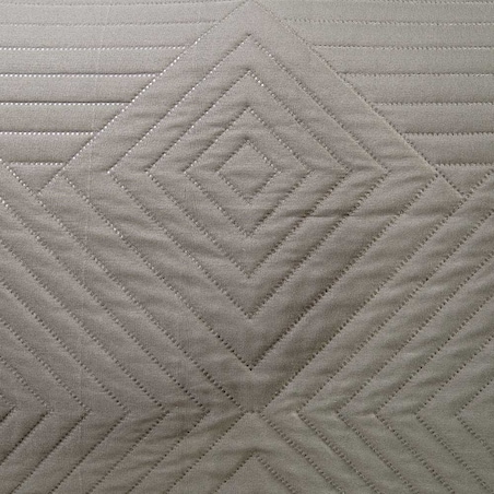 Narzuta pikowana dwustronna Lamia 170x210 szary-ecru, ozdobne romby