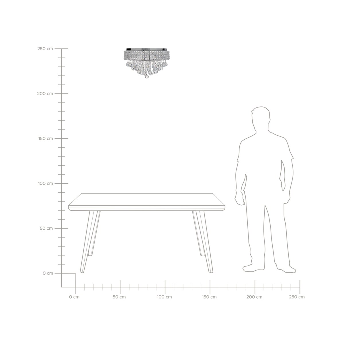 Żyrandol metalowy srebrny CEDEIRA