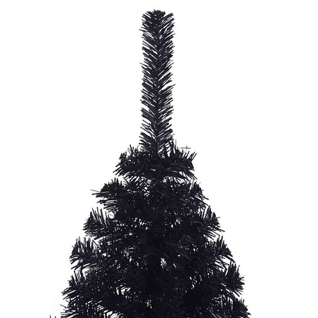 vidaXL Sztuczna choinka połówka ze stojakiem, czarna, 120 cm, PVC