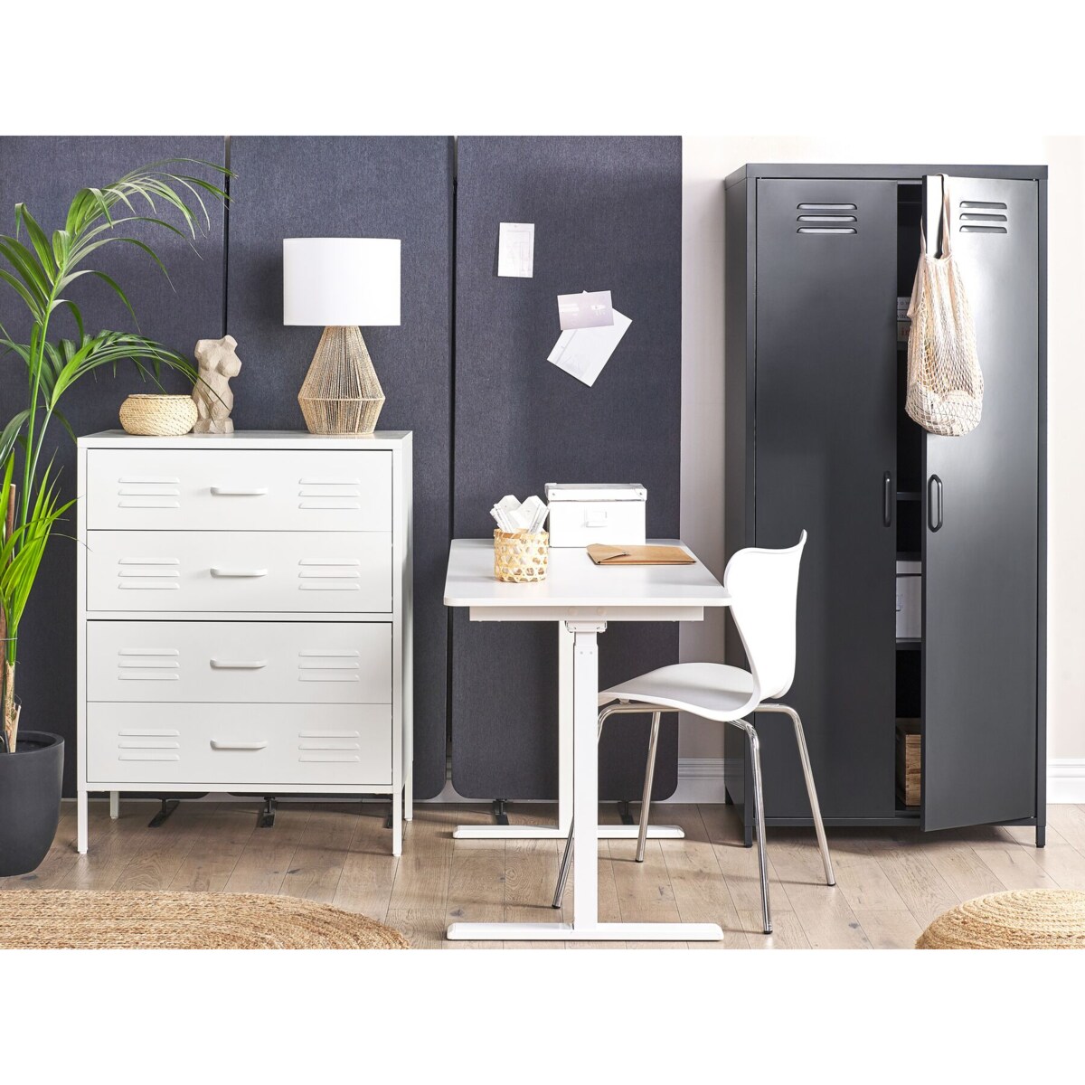 Komoda metalowa biała ENAGO