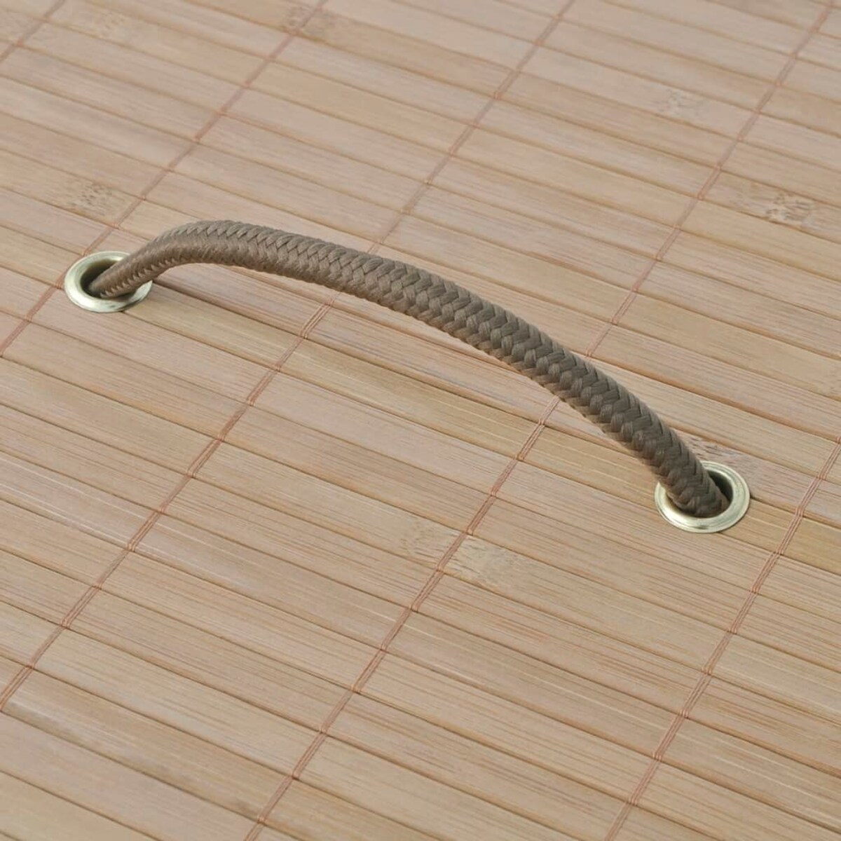 vidaXL Bambusowy kosz na pranie - okrągły, naturalny kolor