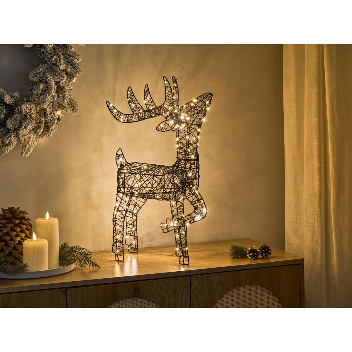 Dekoracja ogrodowa LED RAVSJON Renifer 58 cm Czarny