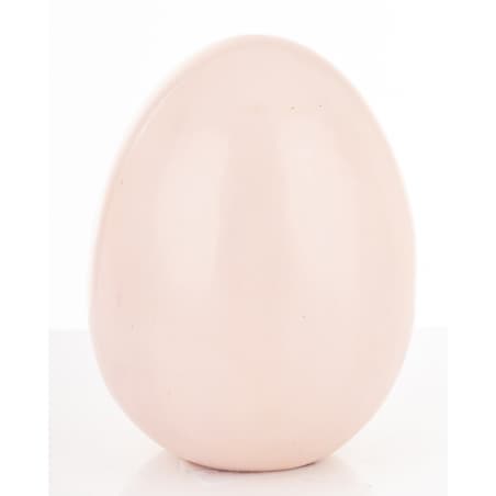 Dekoracja - jajko ozdobne 12x9x9 cm PISANKA różowa z królikiem