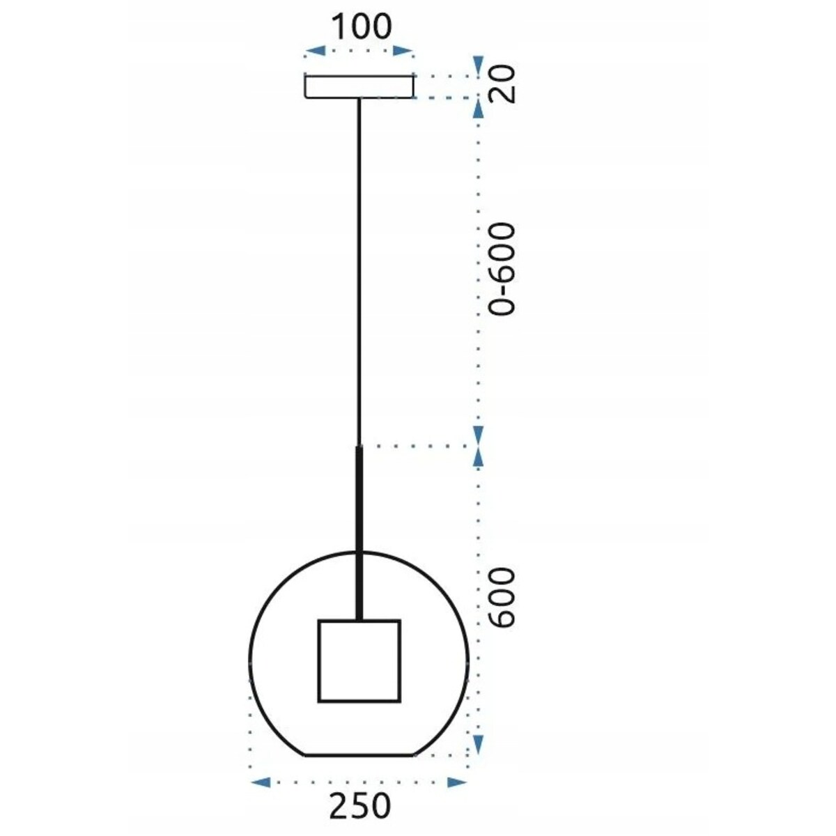 Lampa Wisząca Toolight Złota Szklana Kula E27