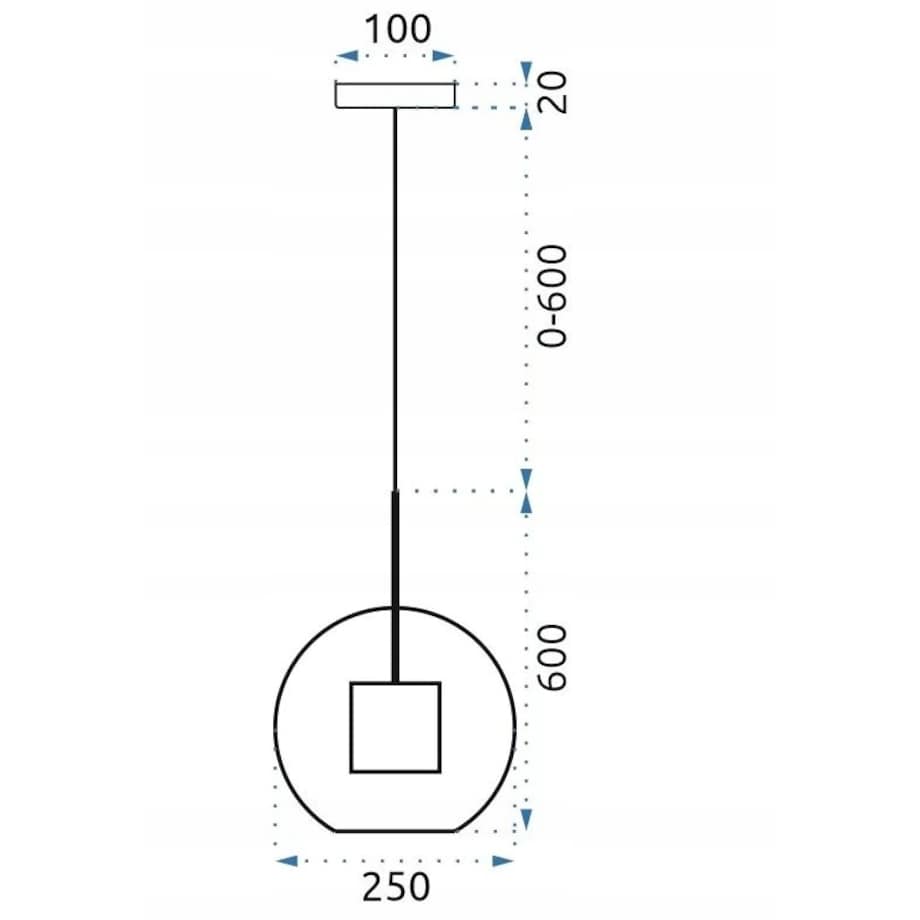 Lampa Wisząca Toolight Złota Szklana Kula E27