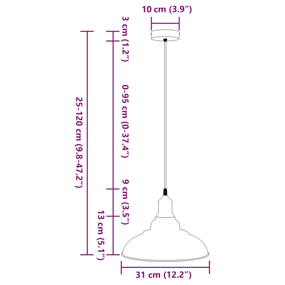 vidaXL Lampa wisząca z regulacją wysokości E27 połysk zielony metal