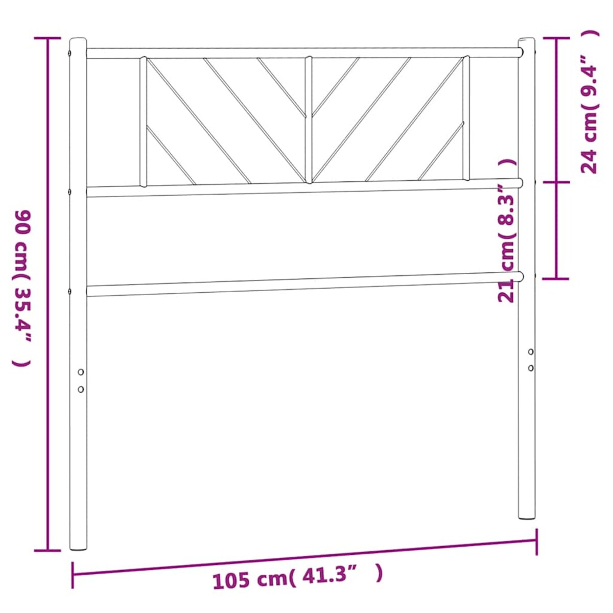 vidaXL Metalowe wymienne wezgłowie, czarne, 100 cm