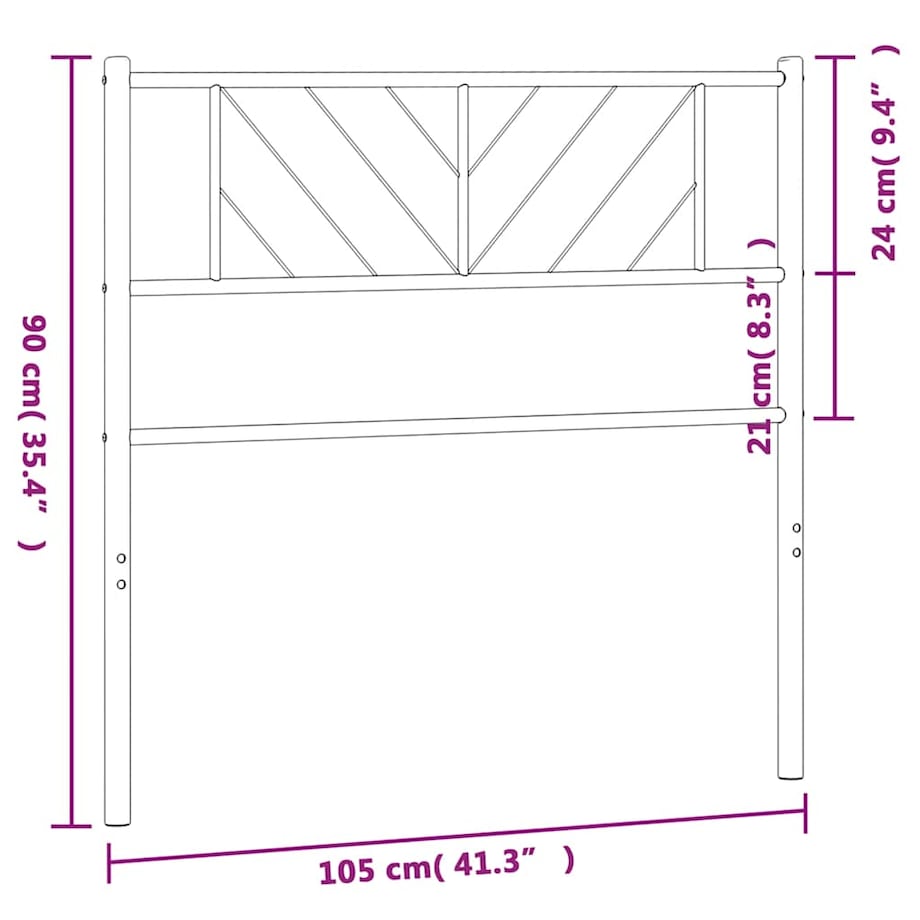 vidaXL Metalowe wymienne wezgłowie, czarne, 100 cm