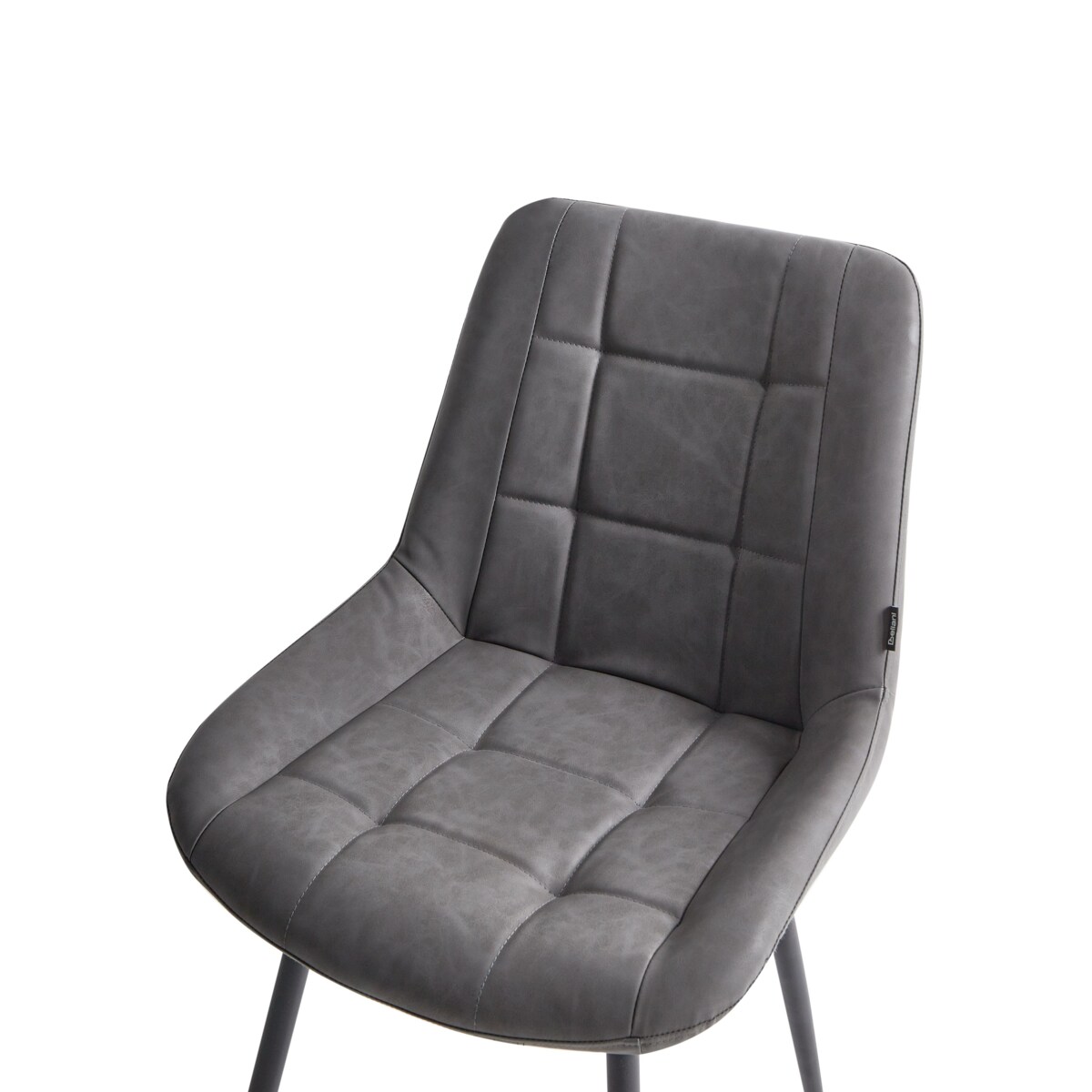 Zestaw 2 krzeseł do jadalni MELROSE Ekoskóra Szary